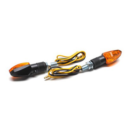  Clignotant Universel Replay Micro Fleche A Lampe Orange-Noir Court -Homologue Ce- (Paire) 