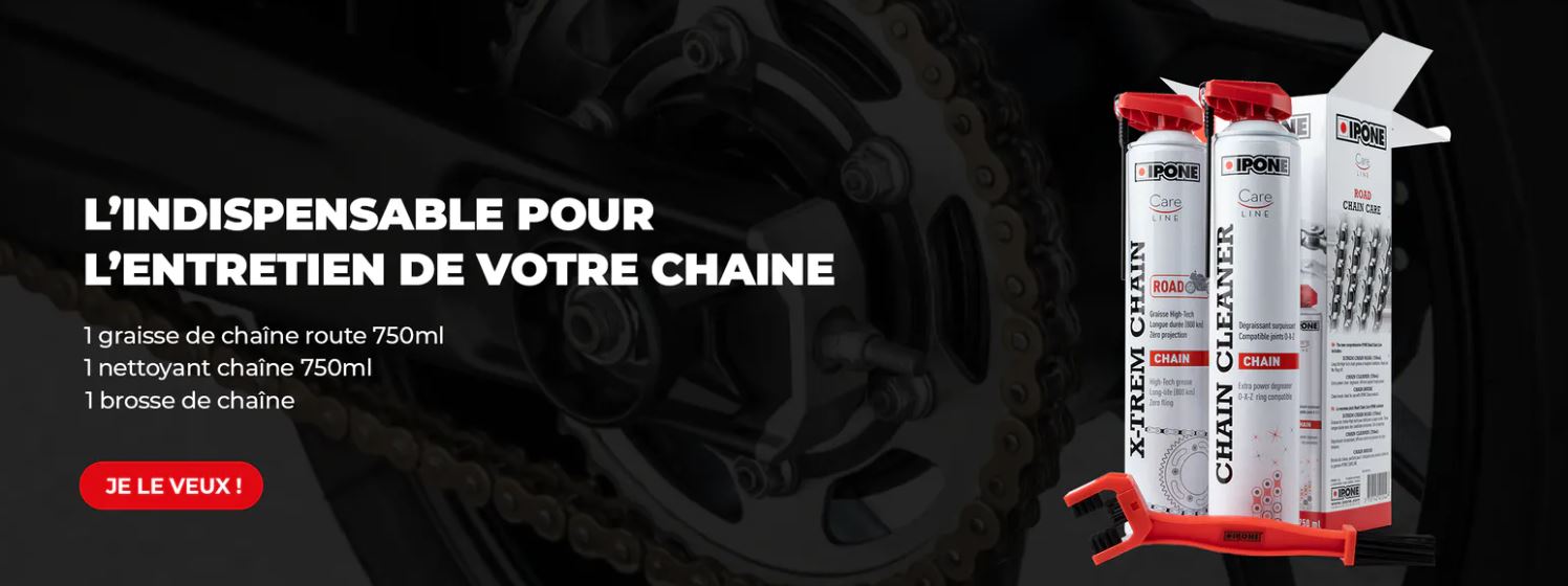 Pack Entretien Chaîne road Chain Care Ipone moto : ,  lubrifiant de moto